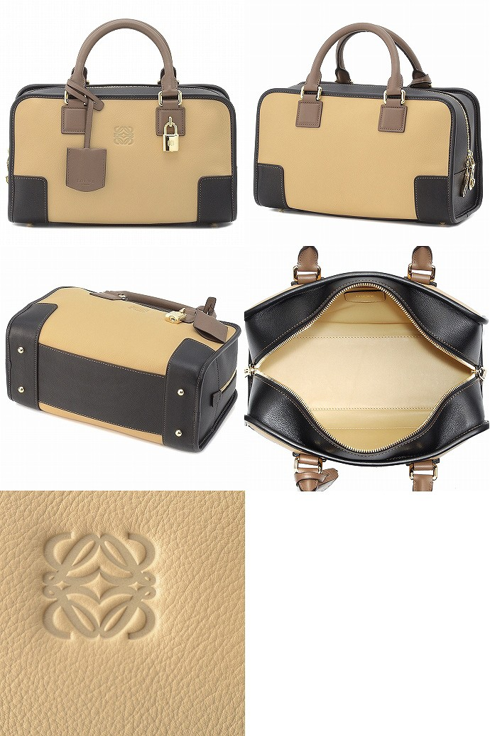ロエベLOEWE AMAZONAハンドバッグ 352.69.A03 0007 8178 ゴールド/ブラック