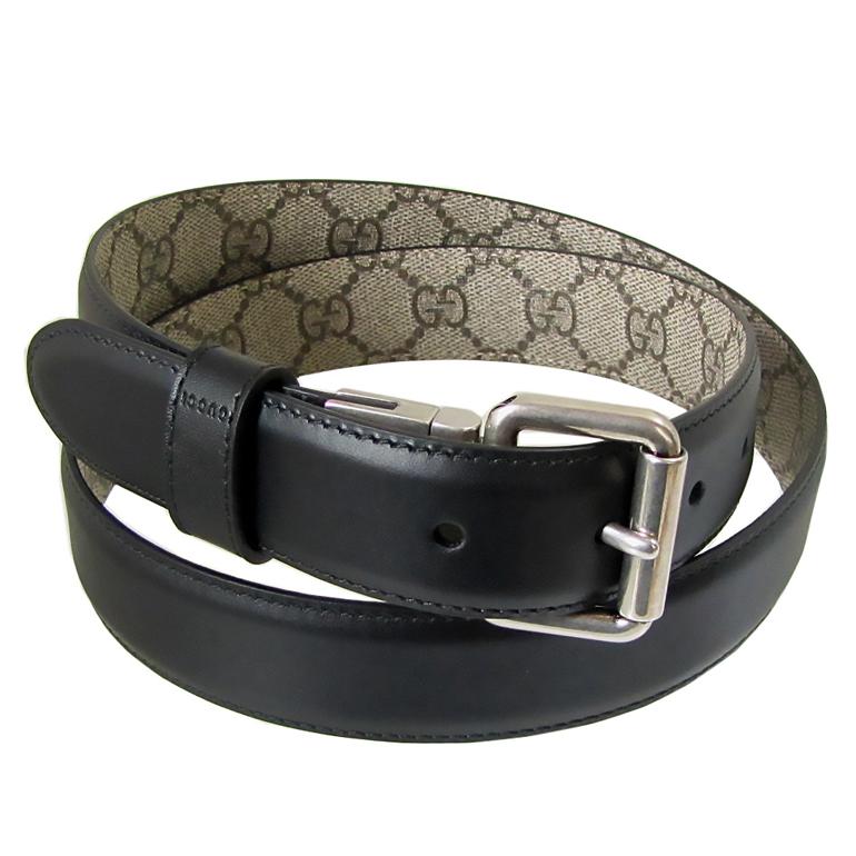 グッチ GUCCI ベルト リバーシブル レザー&GGスプリームキャンバス ベージュ×ブラック 387035 BTTAN 8775