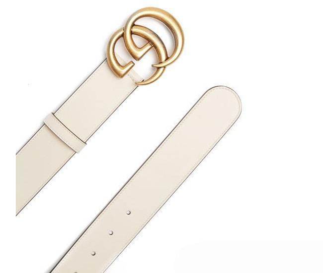 グッチ GUCCI GG GGバックル付き レザーベルト ホワイトレザー 白 400593 AP00T 9022