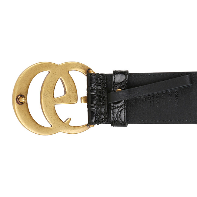 グッチ  GUCCII ダブルGバックル付き クロコダイル ベルト 400593 E7I0T 1000