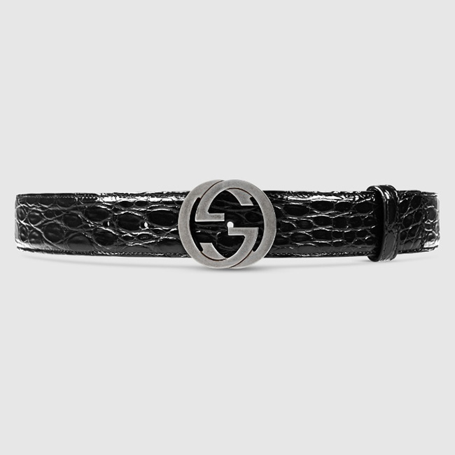GUCCI グッチ インターロッキングGバックル クロコダイルベルト 368186 E7I0N 2140
